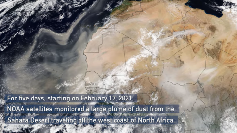 Saharan Dust Cloud Travels Across Atlantic