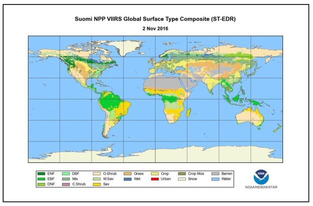 STAR Releases Annual Update to VIIRS Global Surface Type Data
