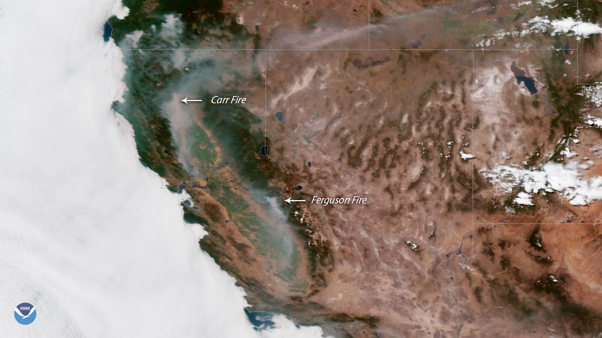 The Carr and Ferguson Fires Spread Smoke Across California