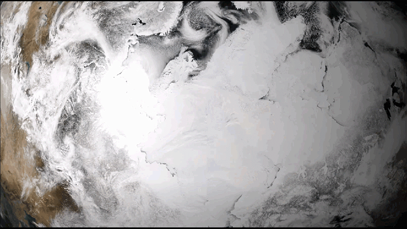 Animation shows the change in sea ice in the Arctic from April to Sept. 2019