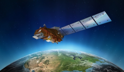 Image of JPSS-2 over the daytime earth