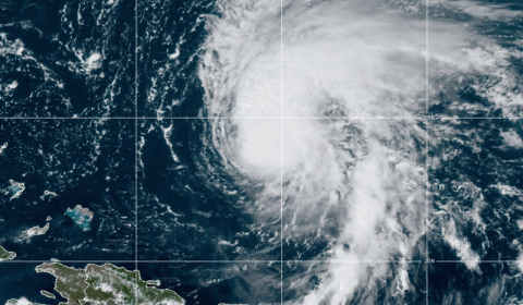 Animation of Hurricane Earl in the Atlantic Ocean.