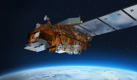 Render of JPSS-4 above Earth