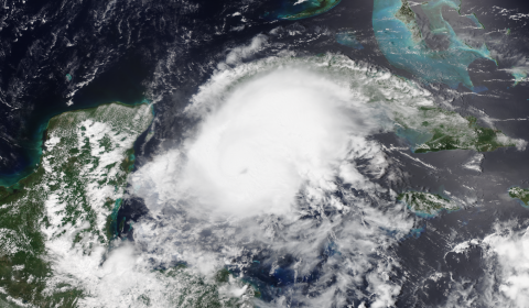 Hurricane Beryl seen from space