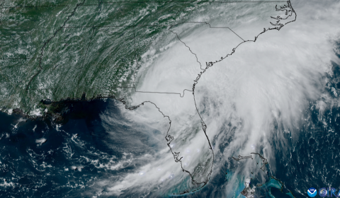 Hurricane Deby seen from space