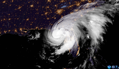 Hurricane  Deby seen from space