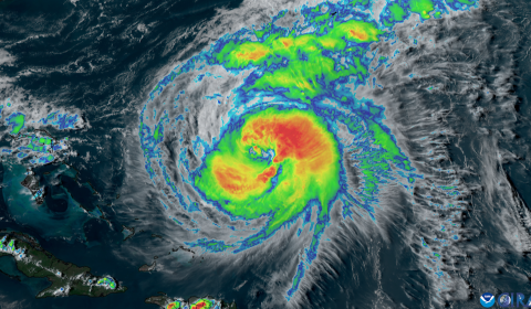 Hurricane Ernesto  seen from space