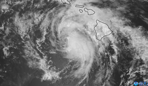 Hurricane Hone seen from space