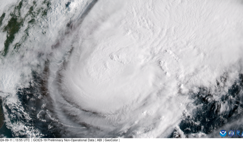 Hurricane Ferancine seen from space