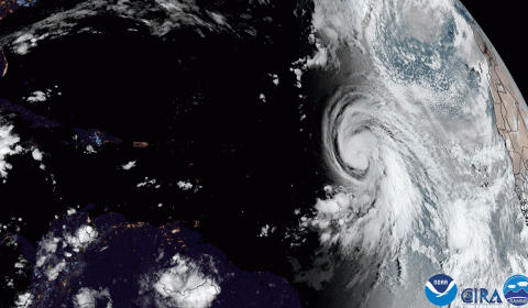 Hurricane Kirk seen from space.