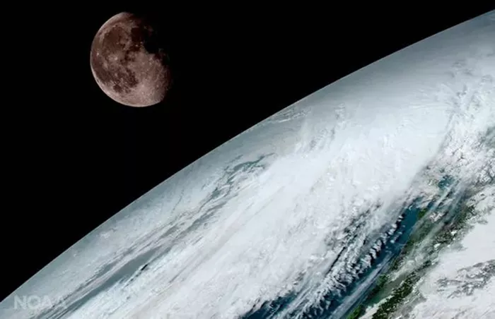 Photo of the earth and Moon