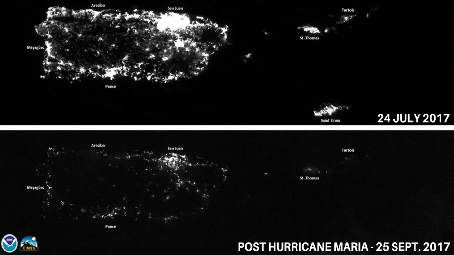 Night imagery of puerto rico
