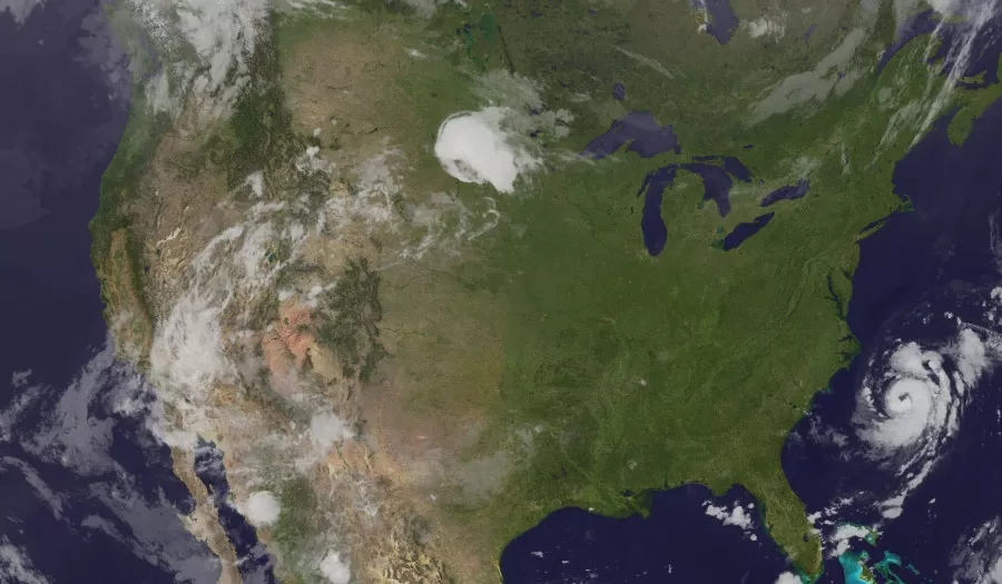 GOES visible and infrared over continental United States