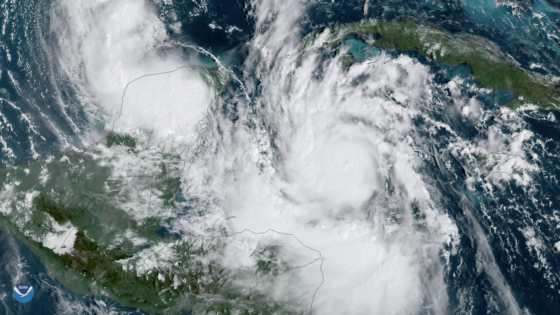GOES-East GeoColor of Hurricane Delta October 6, 2020