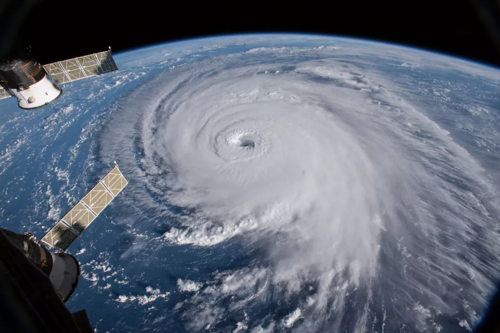 Image of the earth with a storm