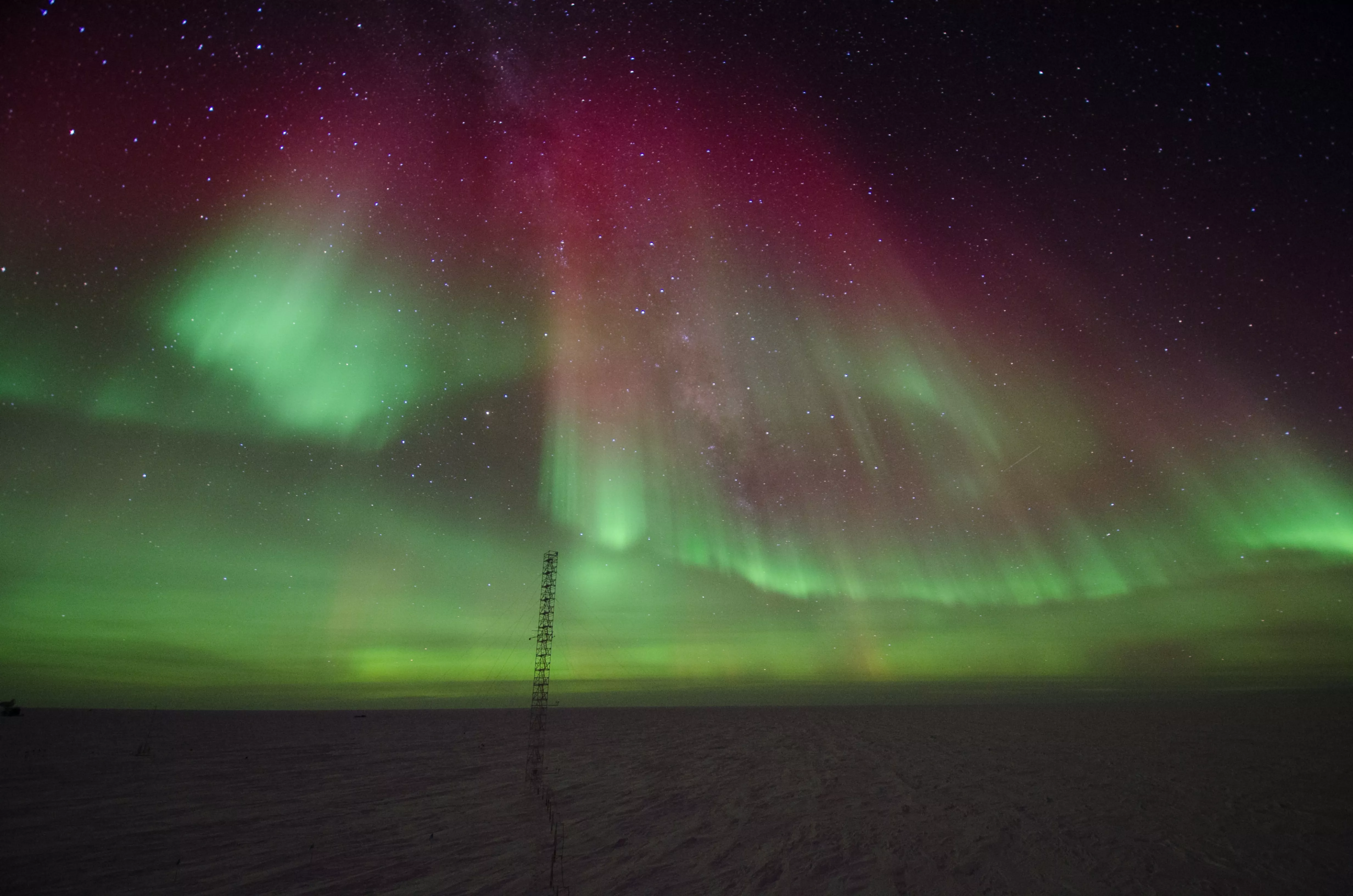 Aurora borealis in the night sky