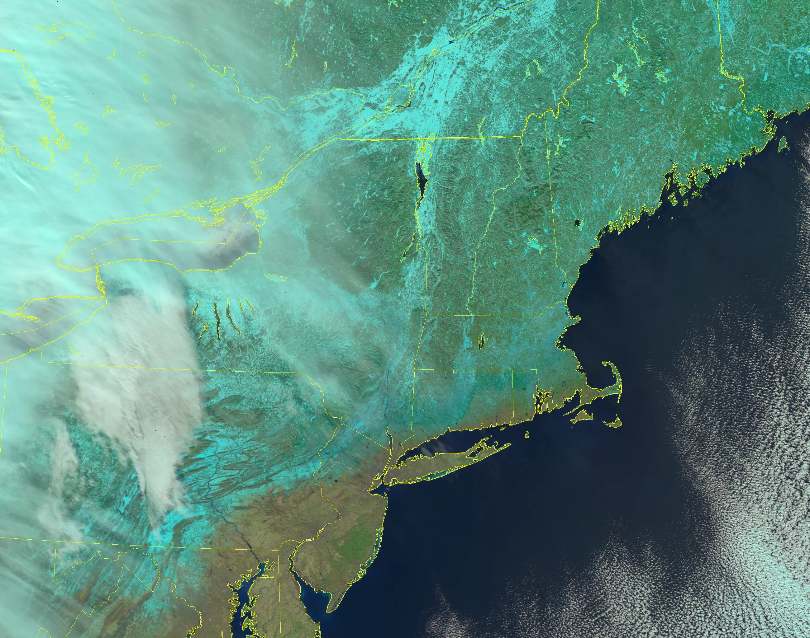 Image of VIIRS Natural Color RGB composite of channels, I-1, I-2 and I-3 from NOAA-20 (17:09 UTC, 22 January 2019) Image courtesy Curtis Seaman (CIRA/Colorado State University)