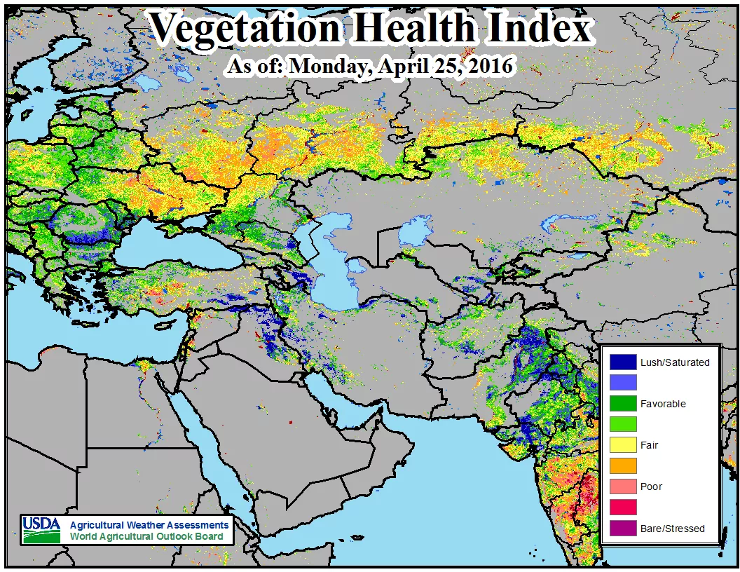 USDA uses the satellite weather data to look for potential problem areas.