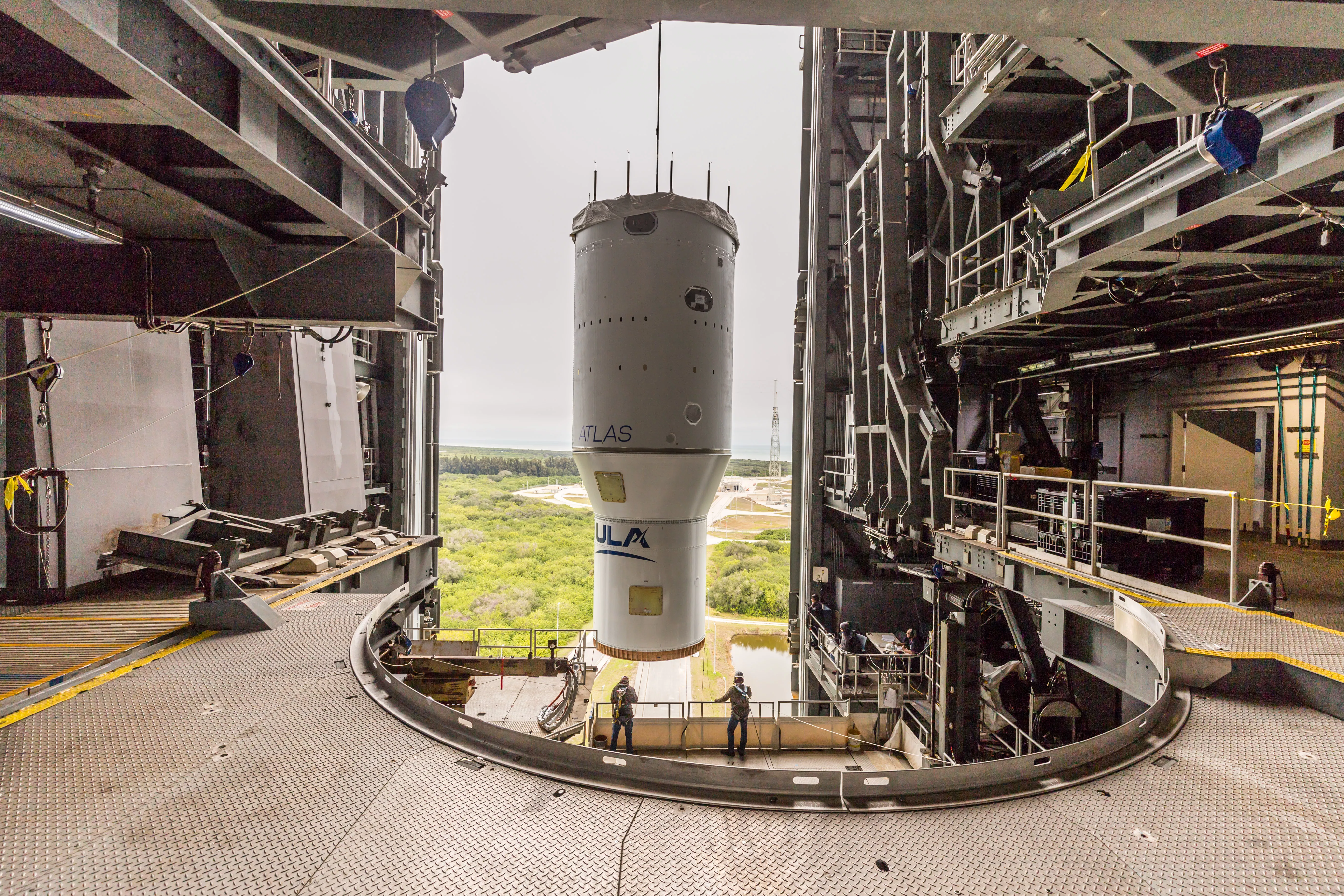 Atlas Centaur Hoisted Atop Rocket