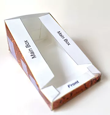 Photo of a constructed open paper box