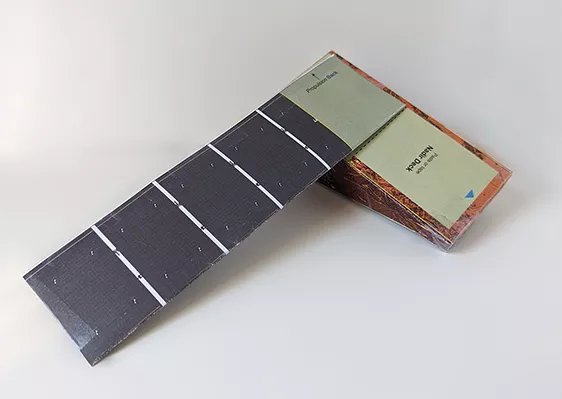 A construction of different paper shapes attached together