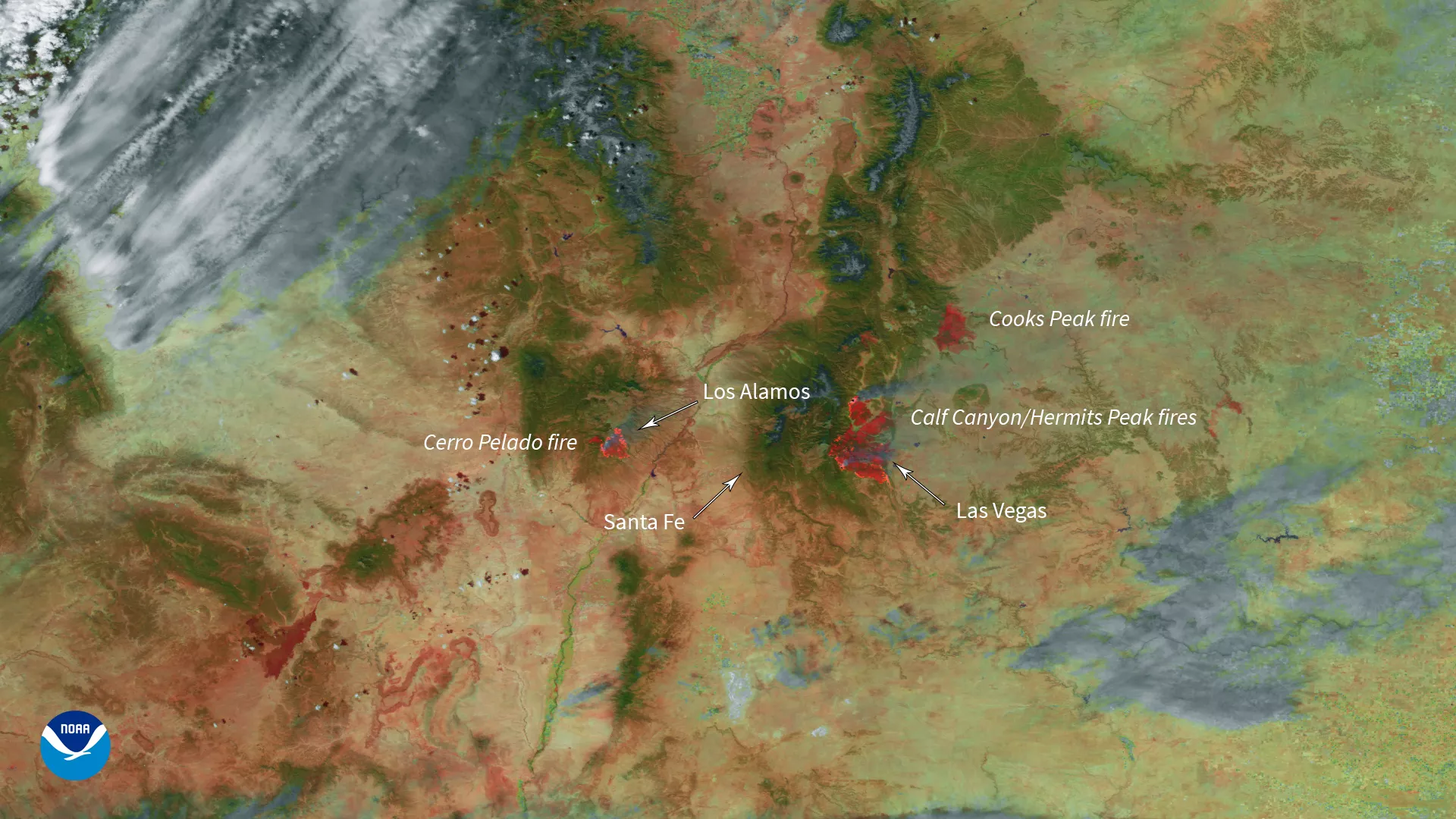 Image of fires in New Mexico