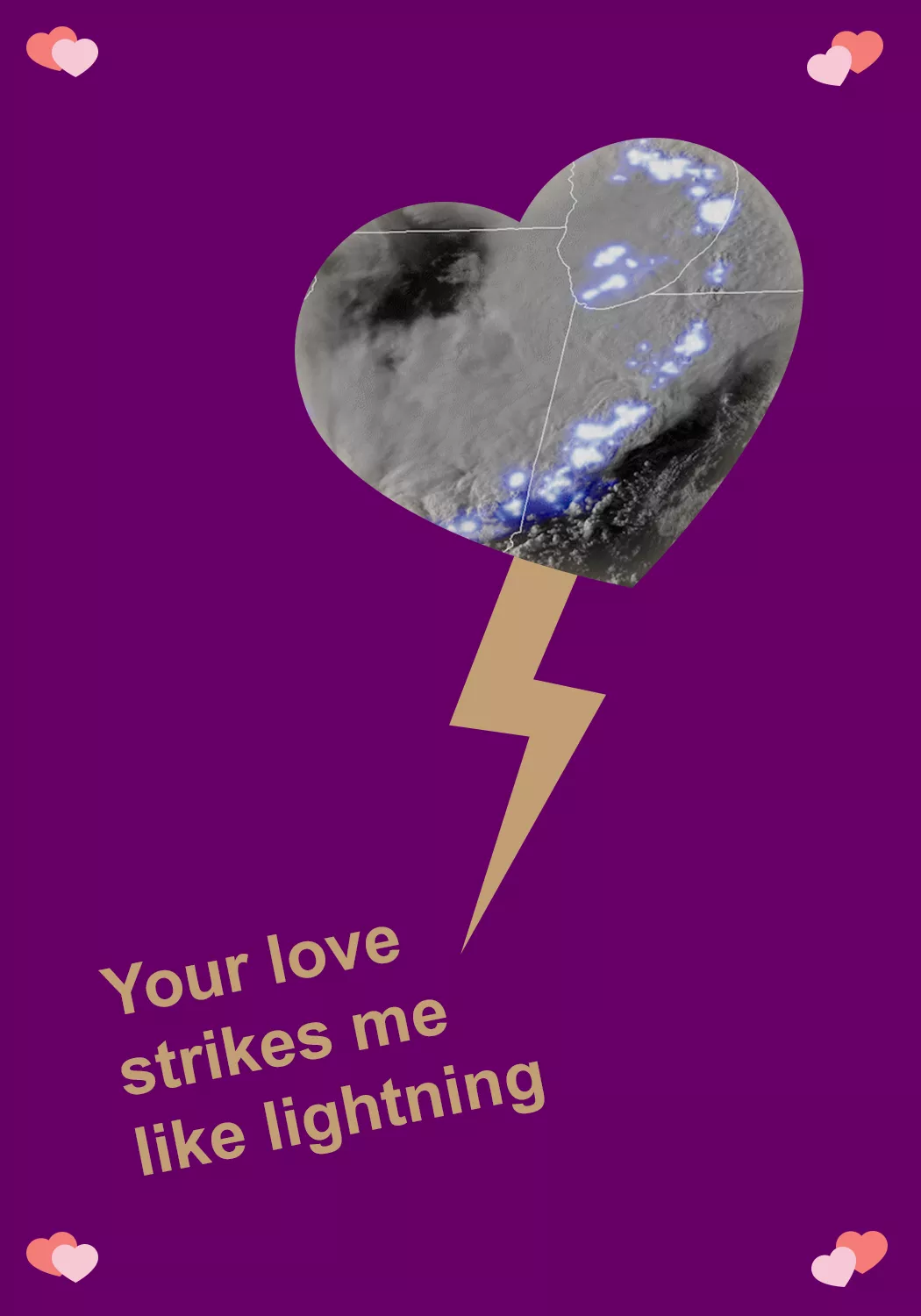 Image of the moon and lightening