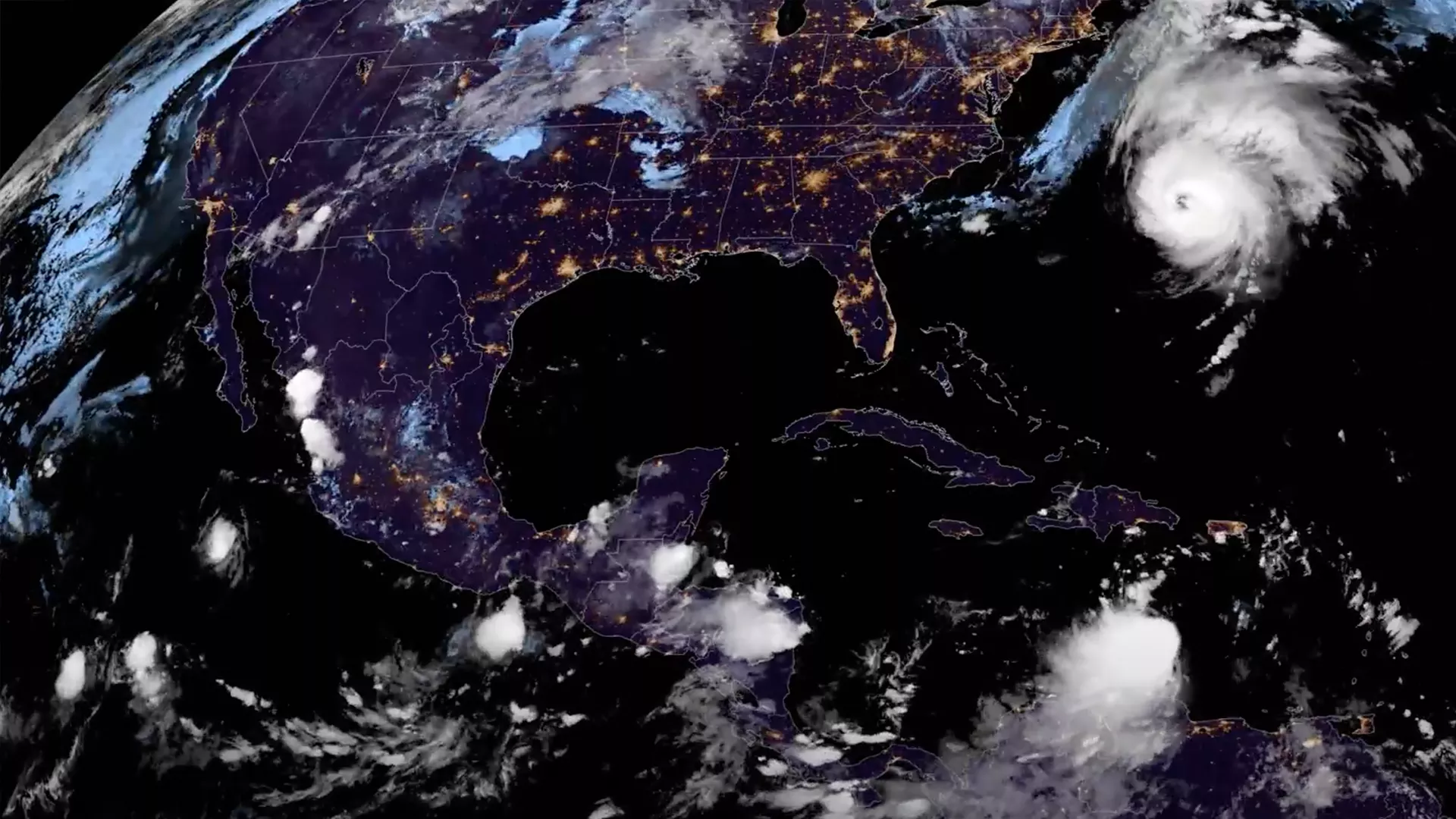Image of hurricane Ian in the Atlantic ocean in September of 2023.