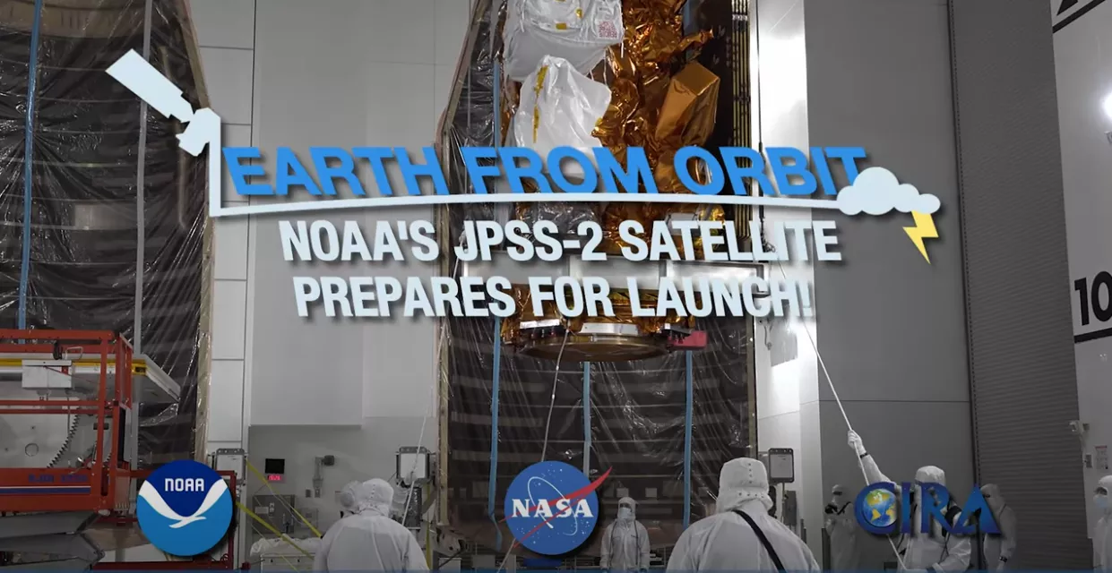 Poster preview of JPSS-2 integration onto spacecraft
