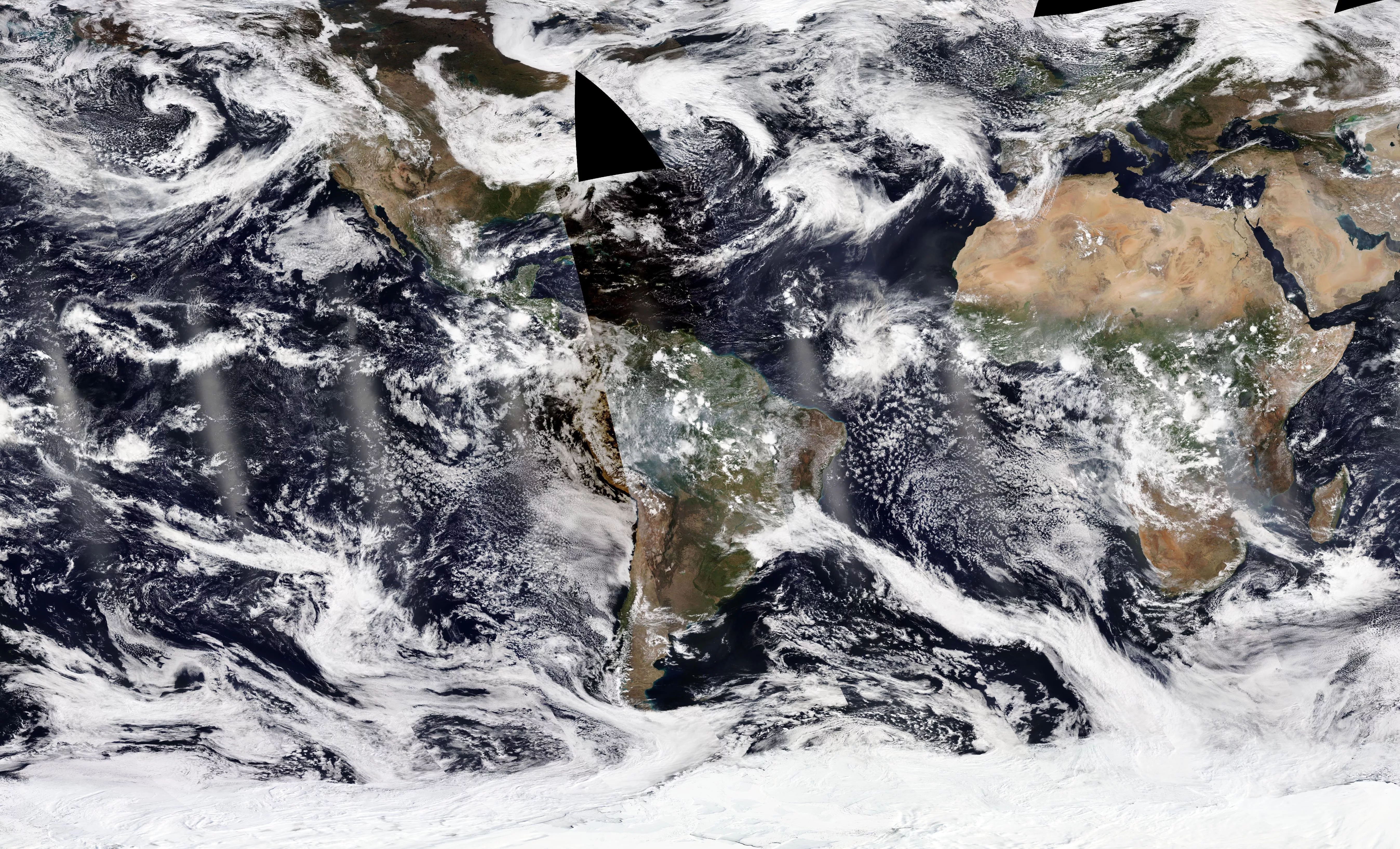 Image of an eclipse from space