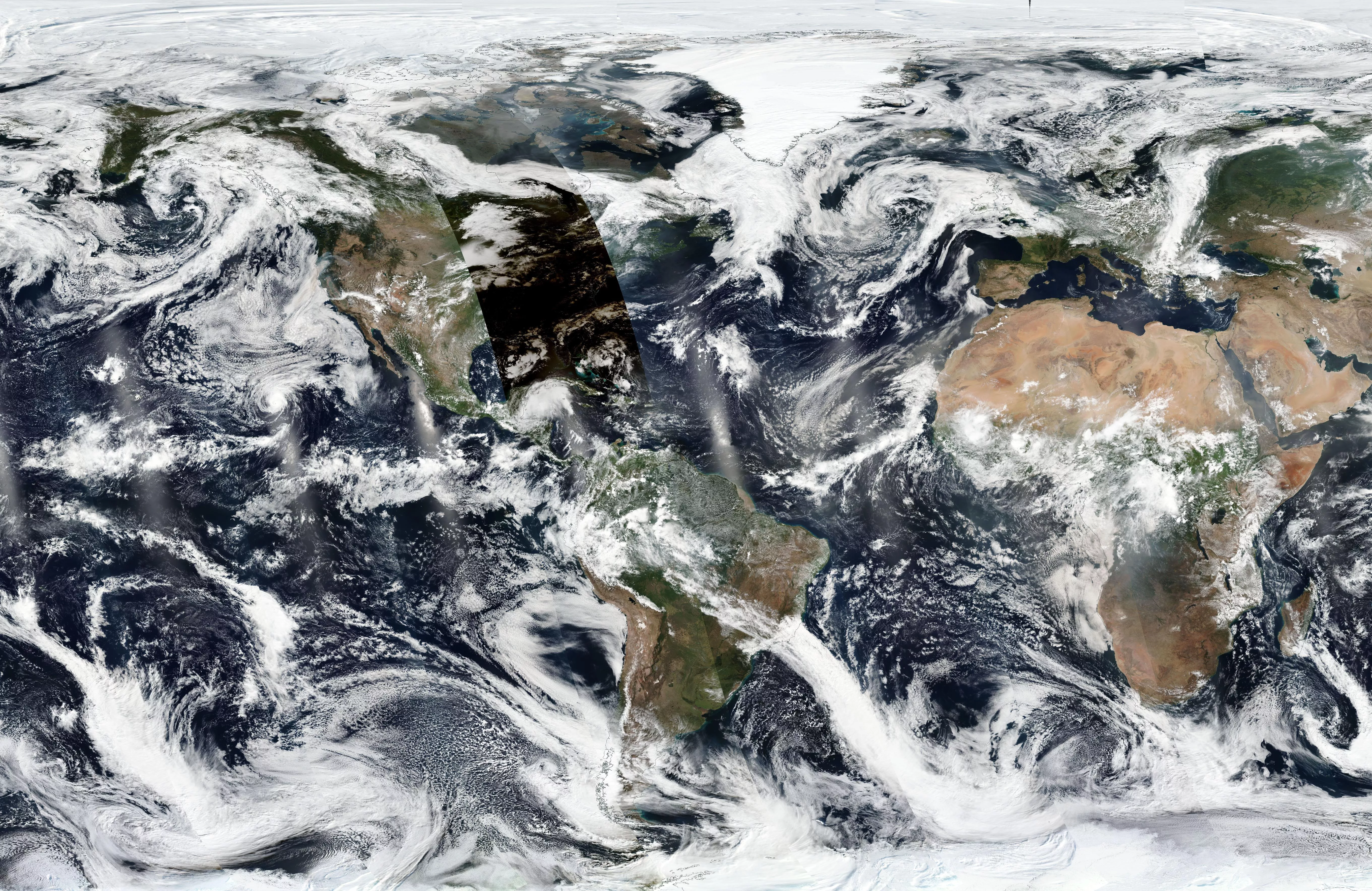 Image of the earth during an eclipse from space.