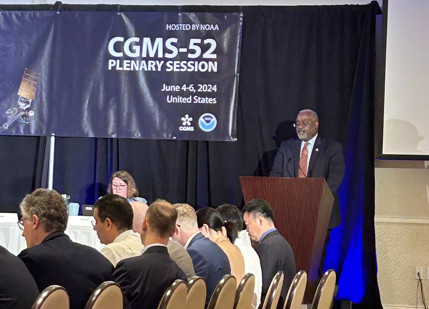 Dr. Michael Morgan, Assistant Secretary of Commerce for Environmental Observations and Prediction, welcomed participants during the meeting’s opening session.