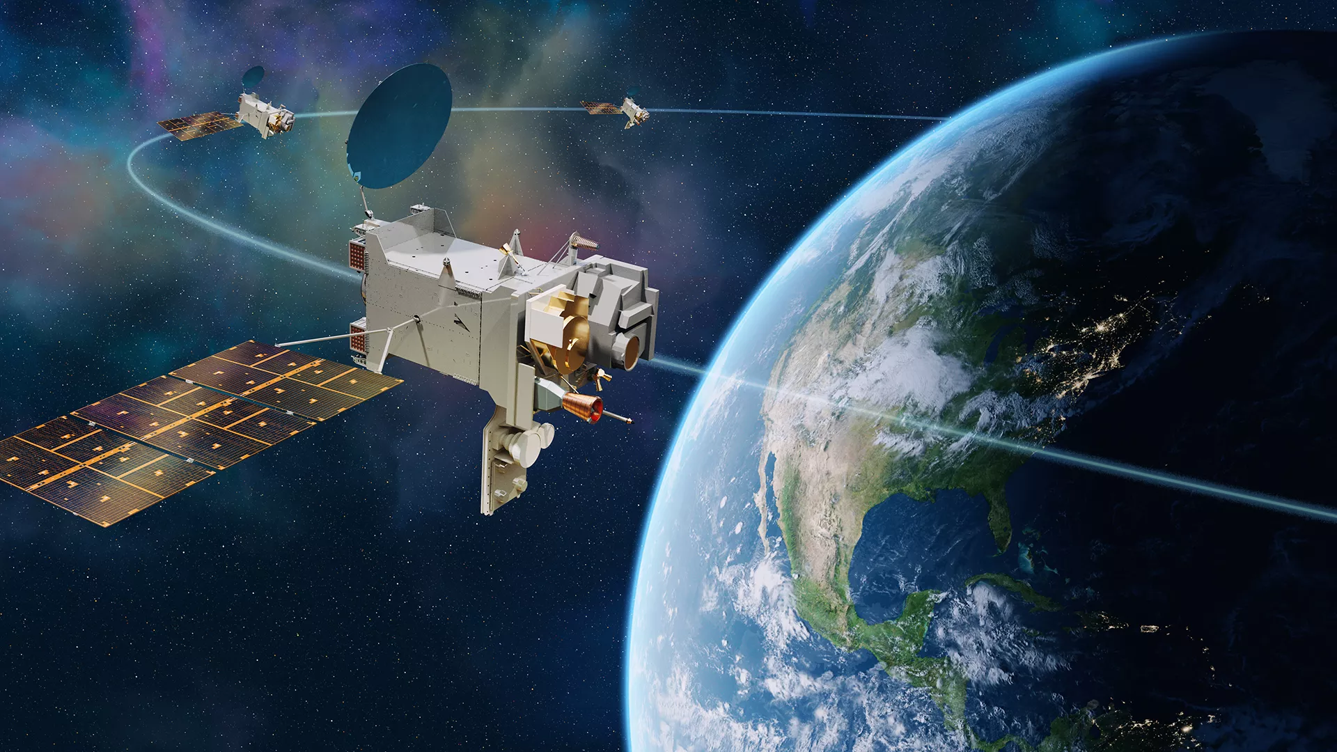 GeoXO Satellites Circling the earth.