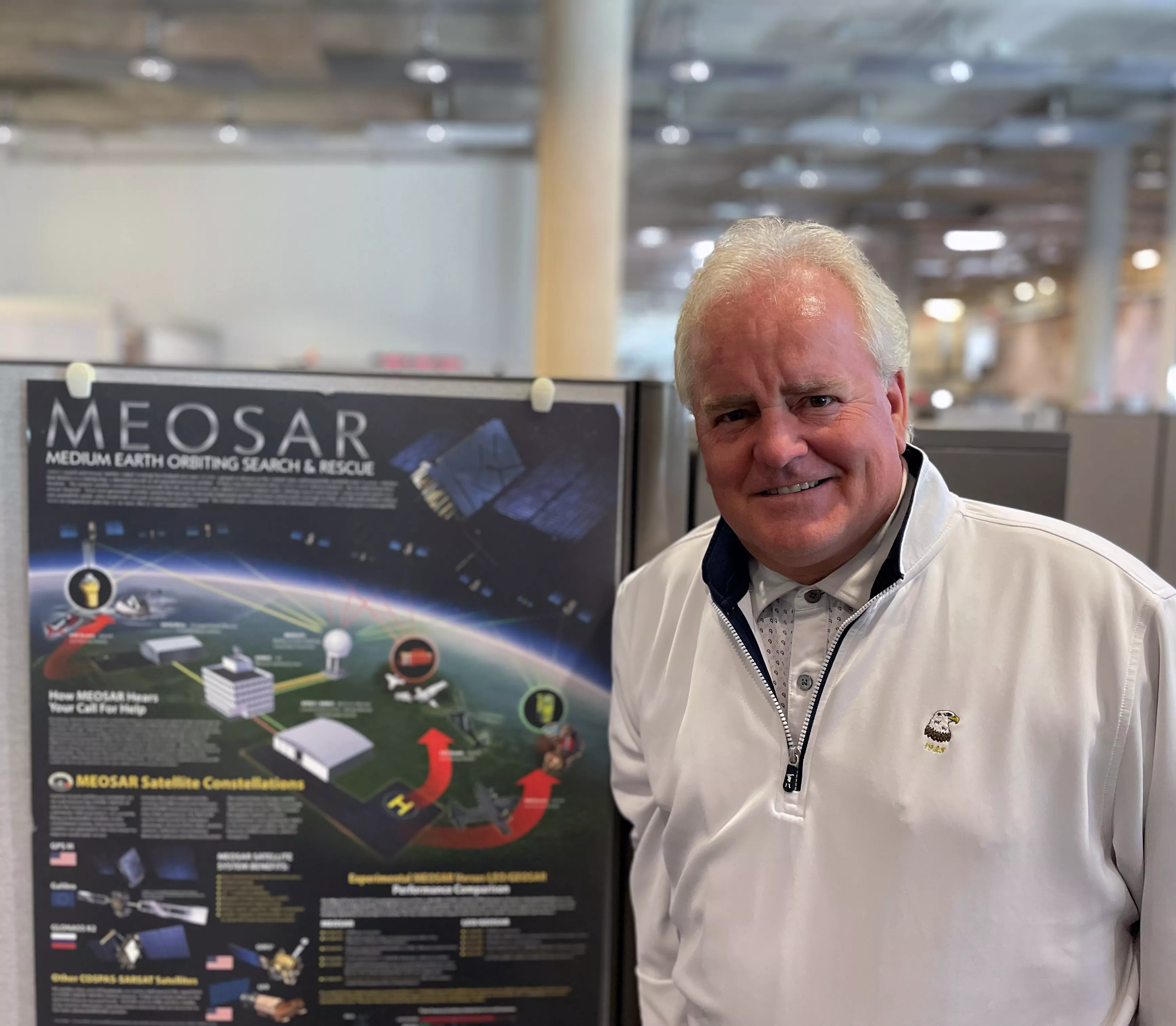 Mickey Fitzmaurice in front of a meostar diagram