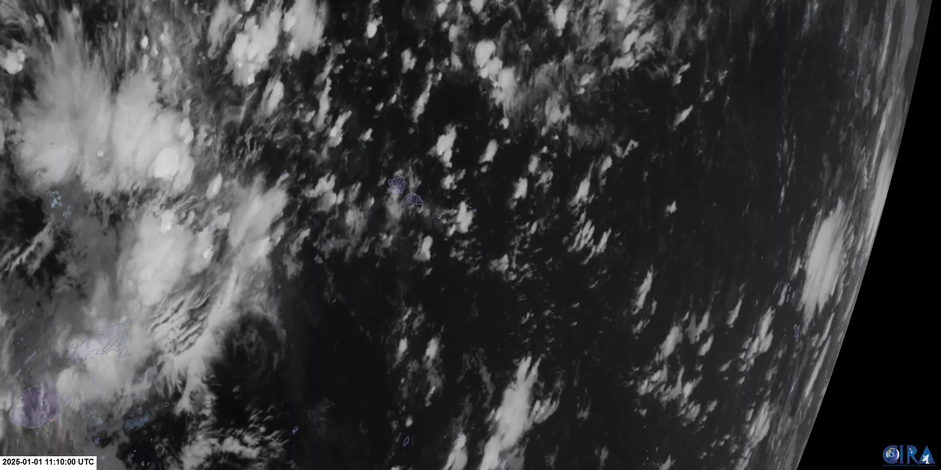 American Samoa islands seen from space.