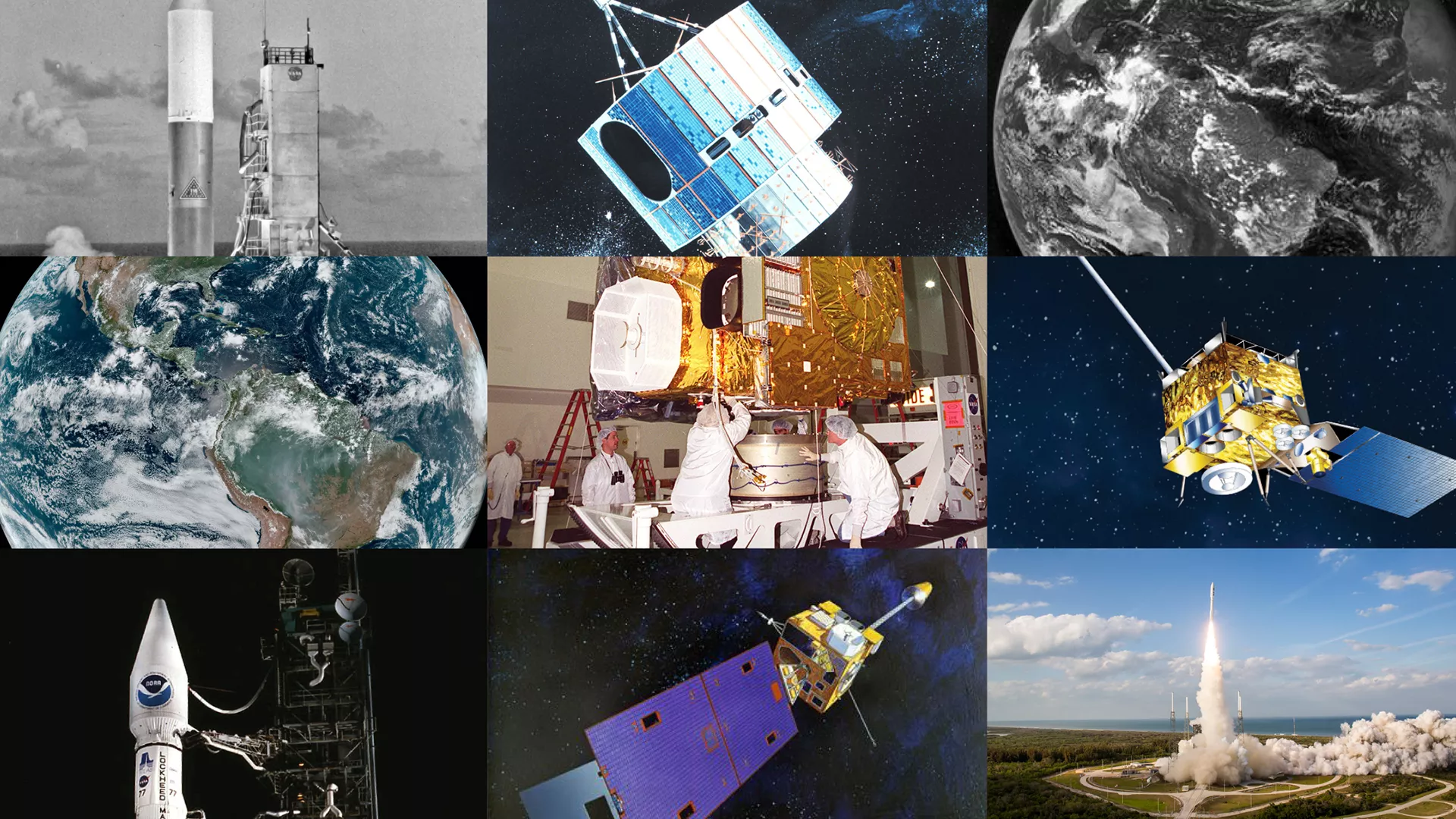 A Collage of the GOES Satellites.
