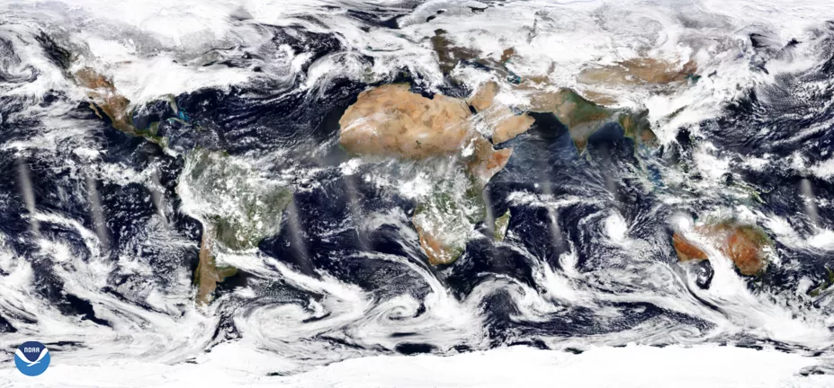 TrueColor imagery of Earth taken by NOAA-21 on Feb. 12, 2025. 