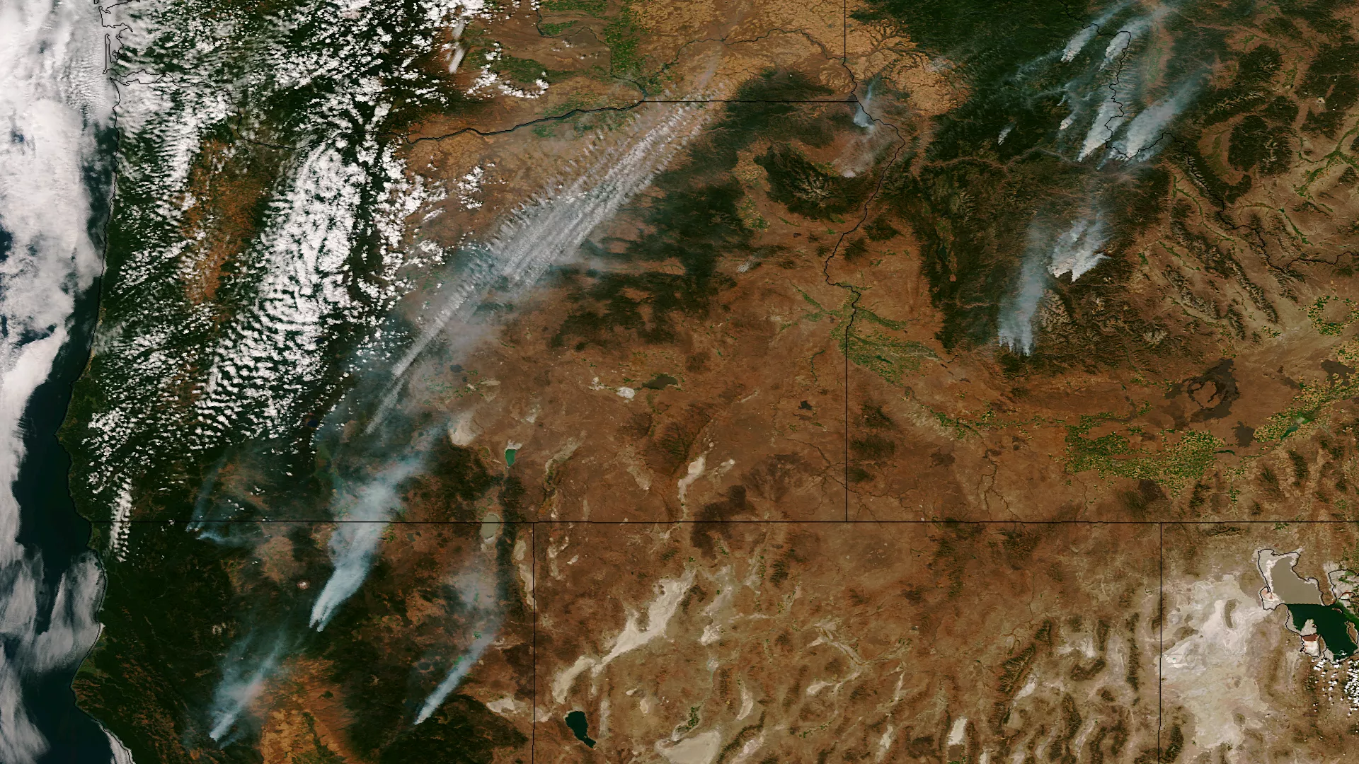 Image of wildfires that have been ravaging California,