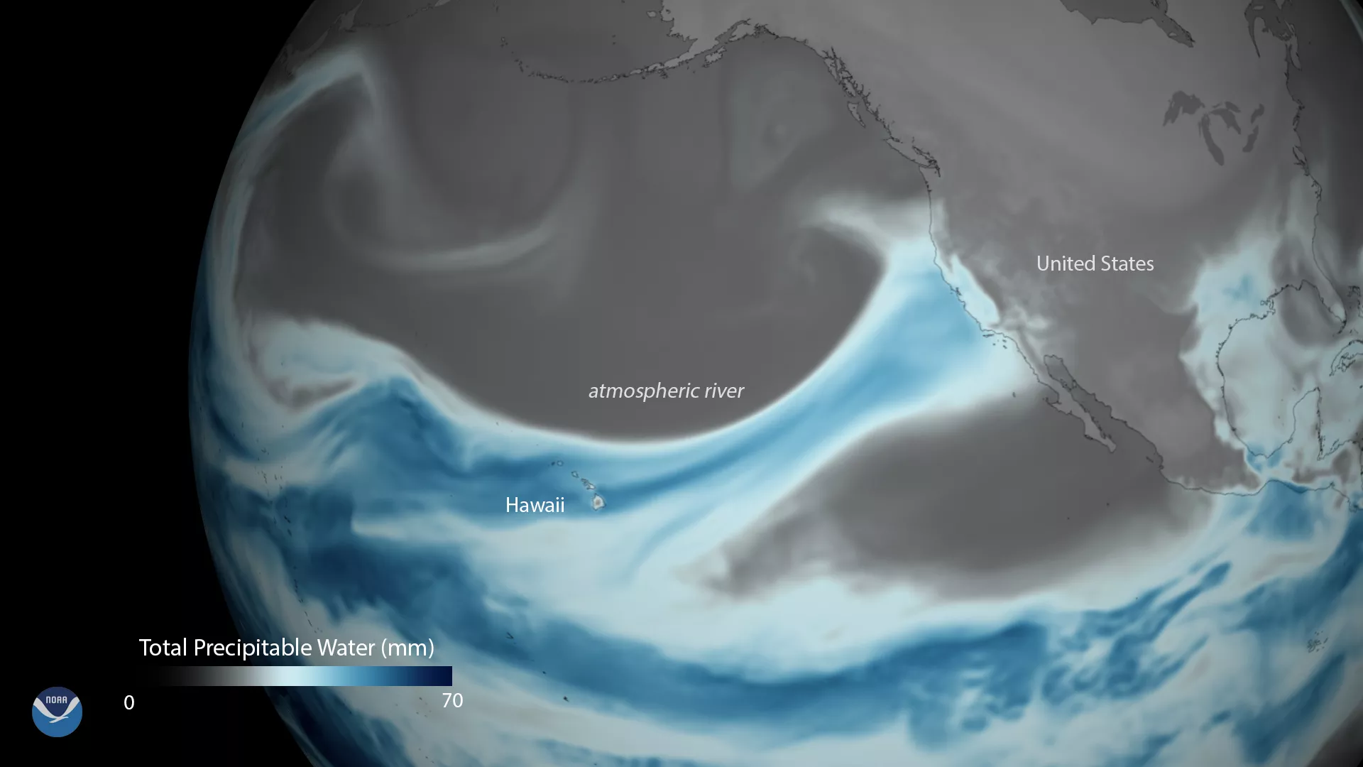 Image of flooding on the west coast of the US