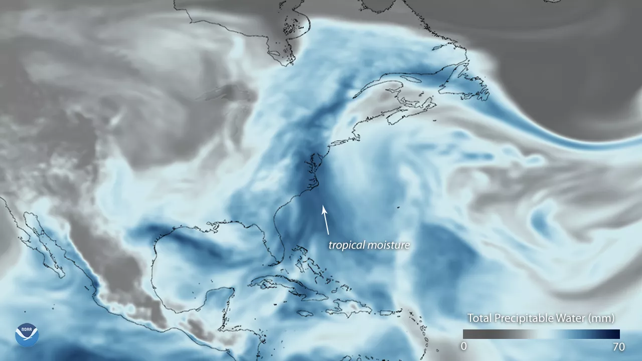 Image of Tropical Moisture in the Atlantic Coast