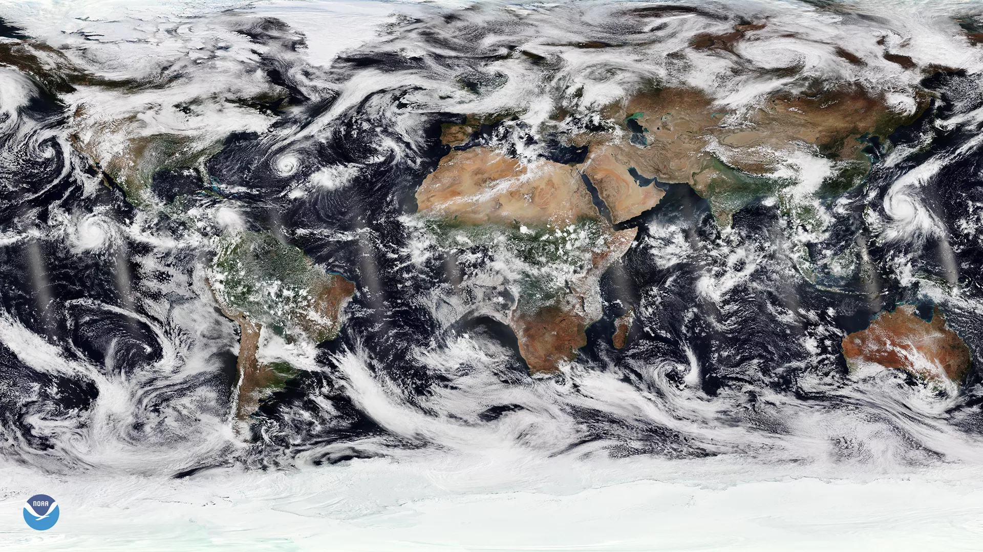 NOAA-20 imagery shows two hurricanes and a typhoon in the Pacific.