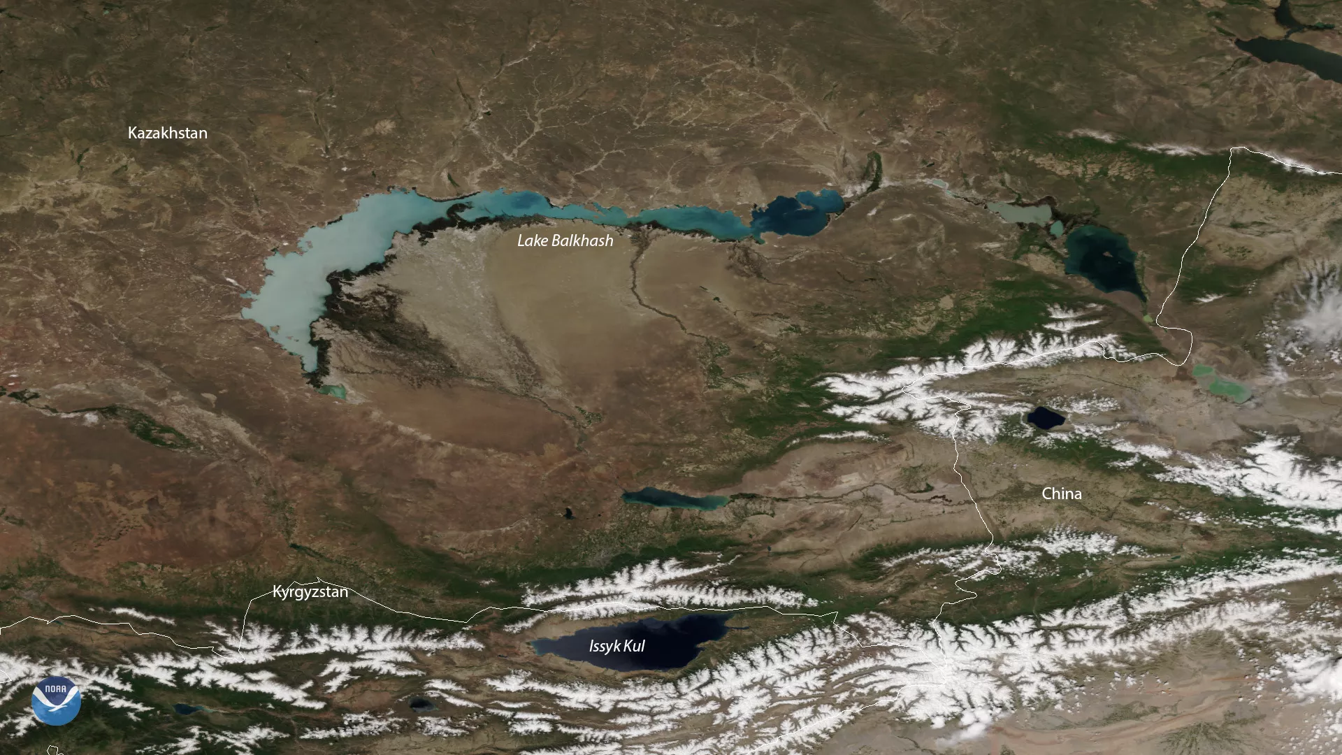 Lake Balkhash in Kazakhstan