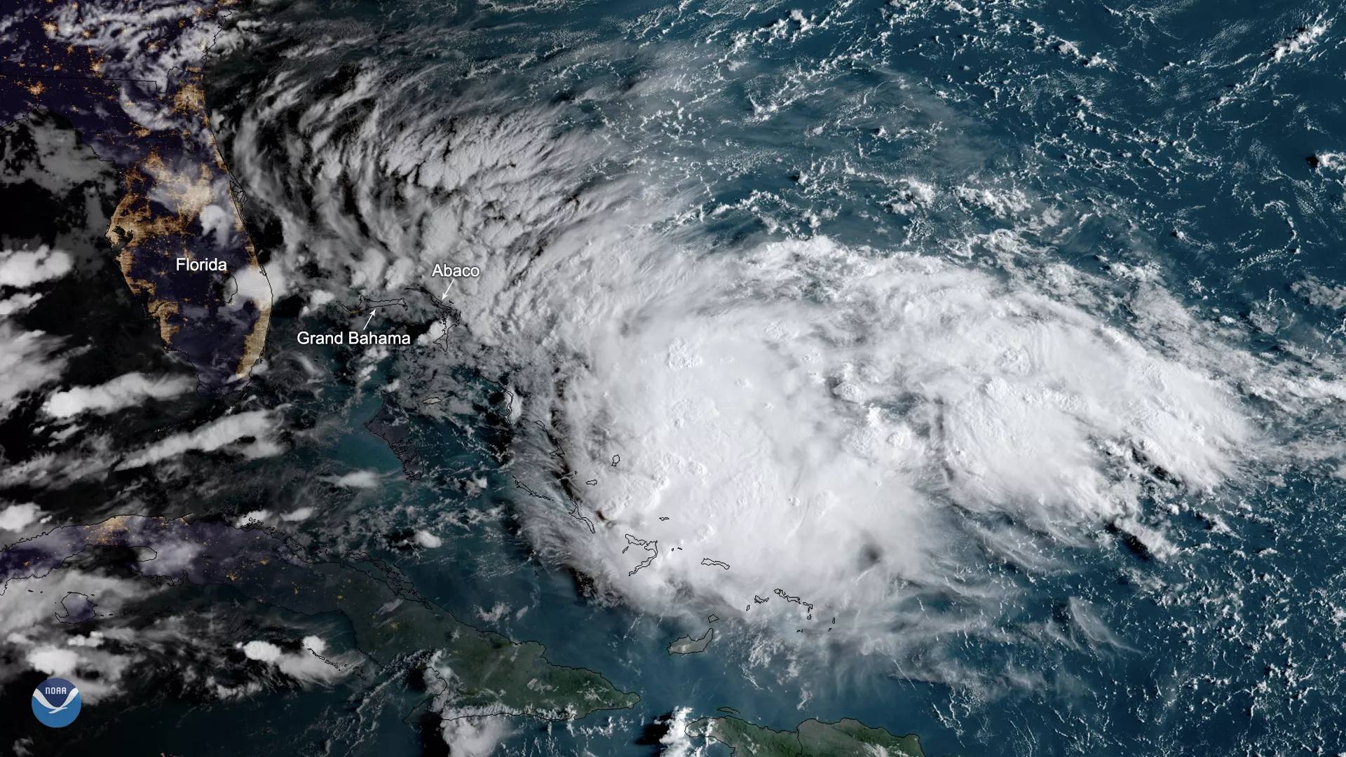 GeoColor capture of Tropical Cyclone Nine via GOES East, as it moves northwestward over the Southwest Atlantic Ocean