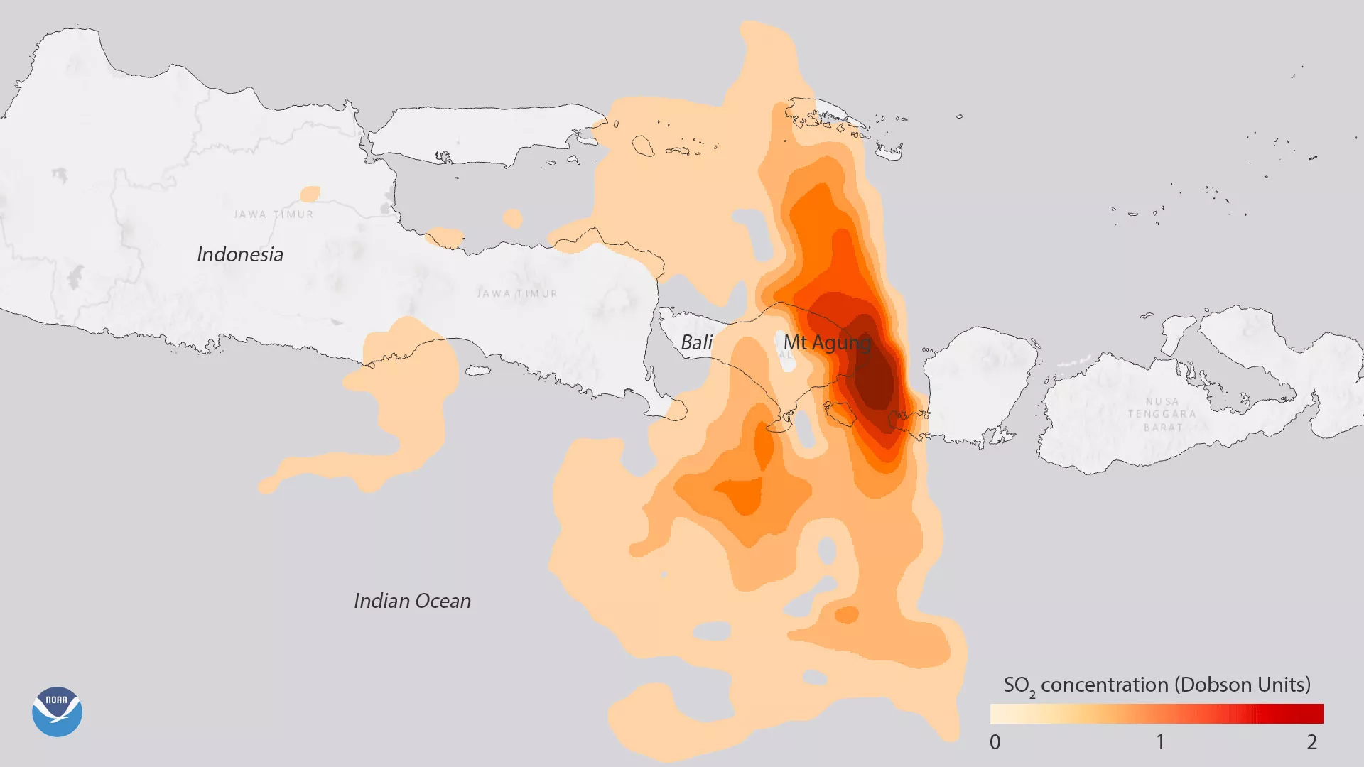 Image of Mount Agung volcano eruption