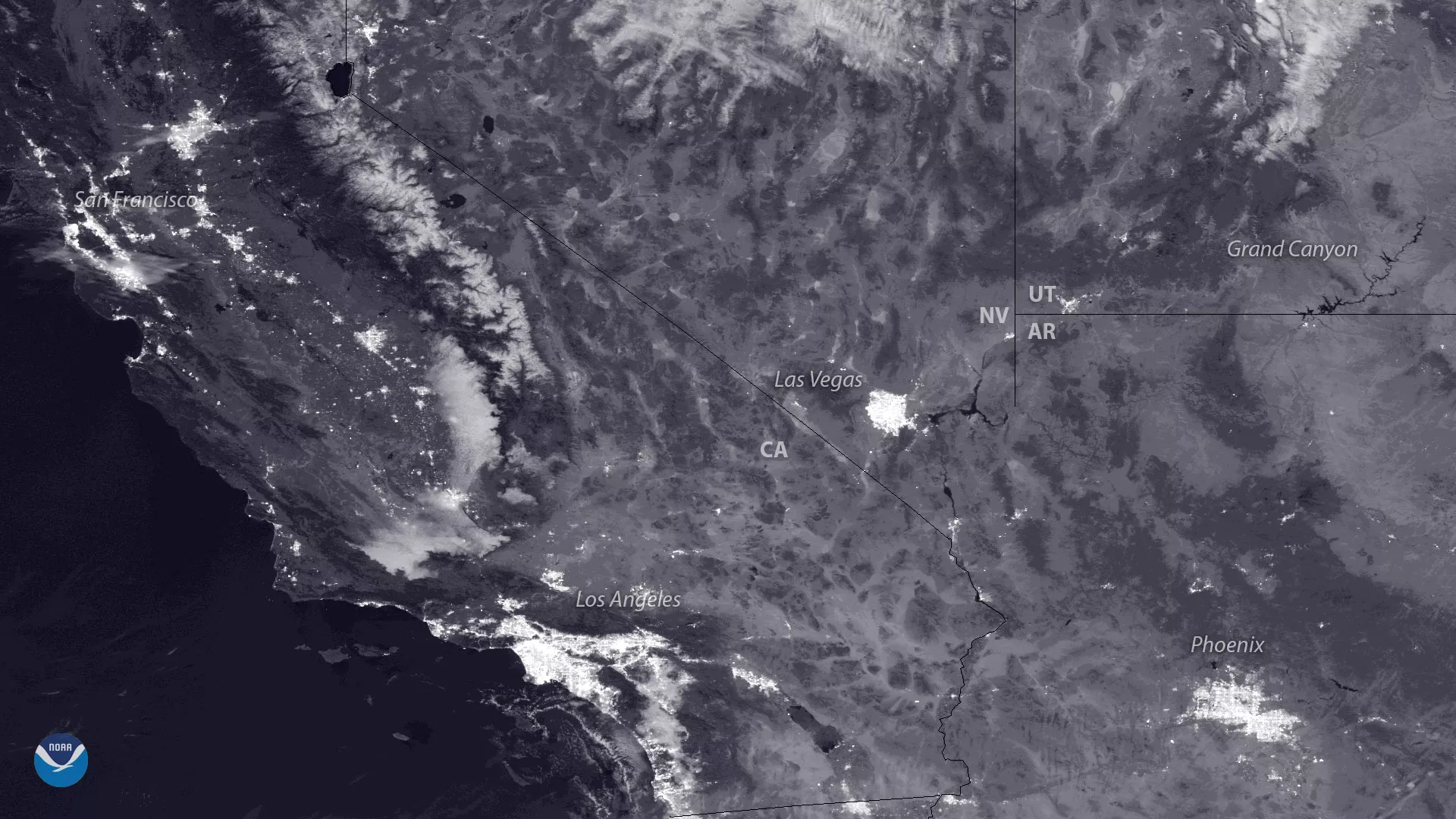 The polar-orbiting NOAA/NASA Suomi NPP satellite captured this view of Northern California in Dec. 2017