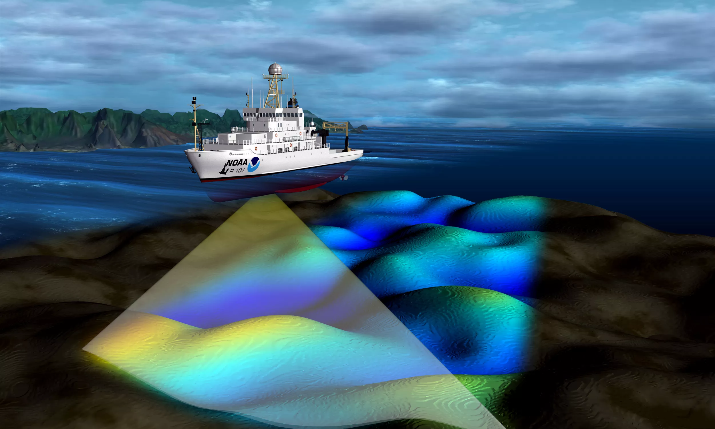 Image of a ship on the sea