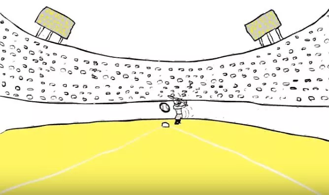 Drawing of a baseball stadium