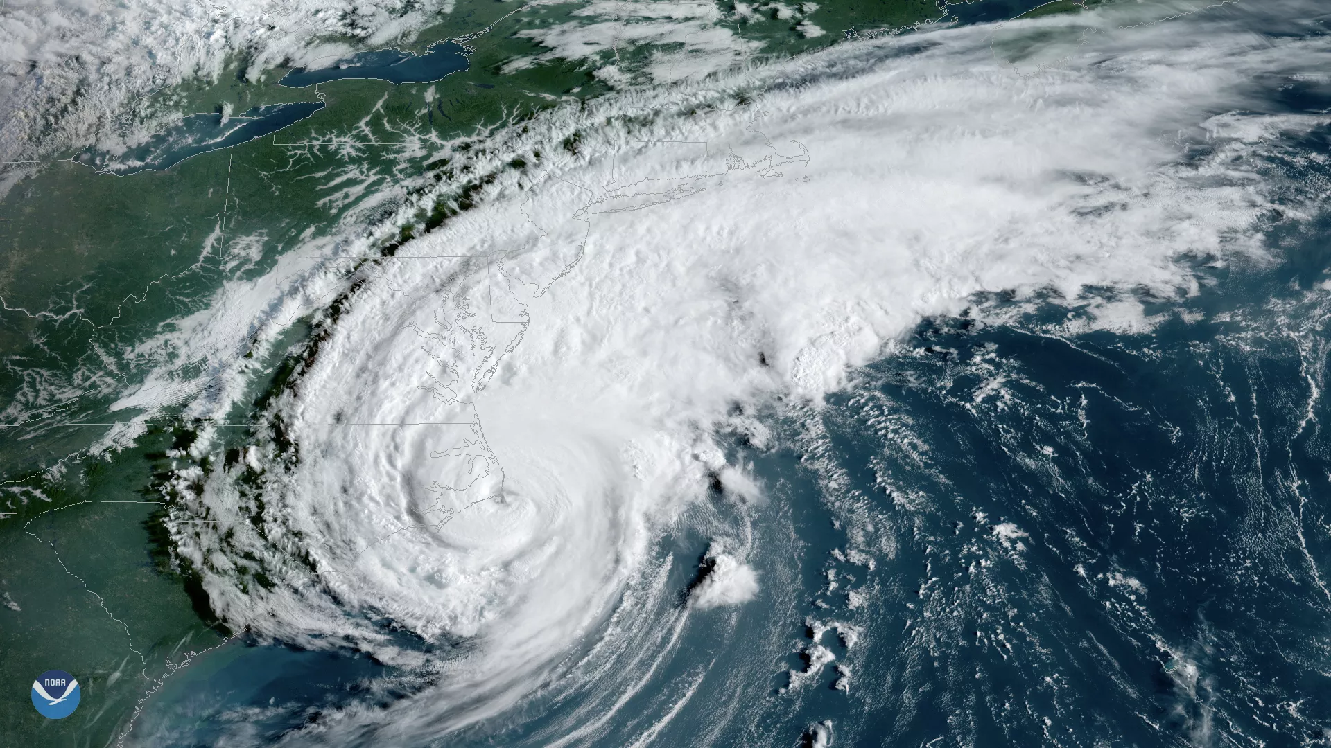 Satellite image of Hurricane Dorian via GOES East.