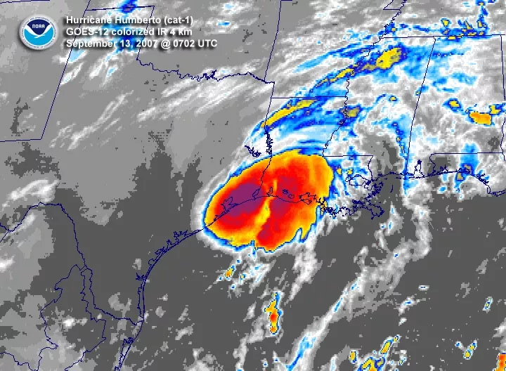 Infrared imagery Humberto