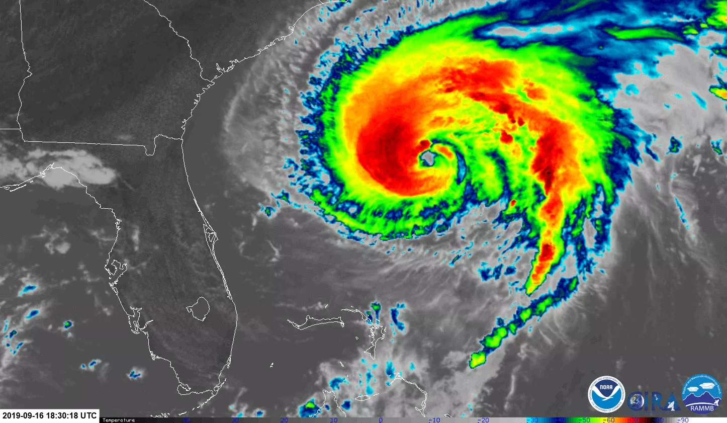 Infrared imagery of Humberto